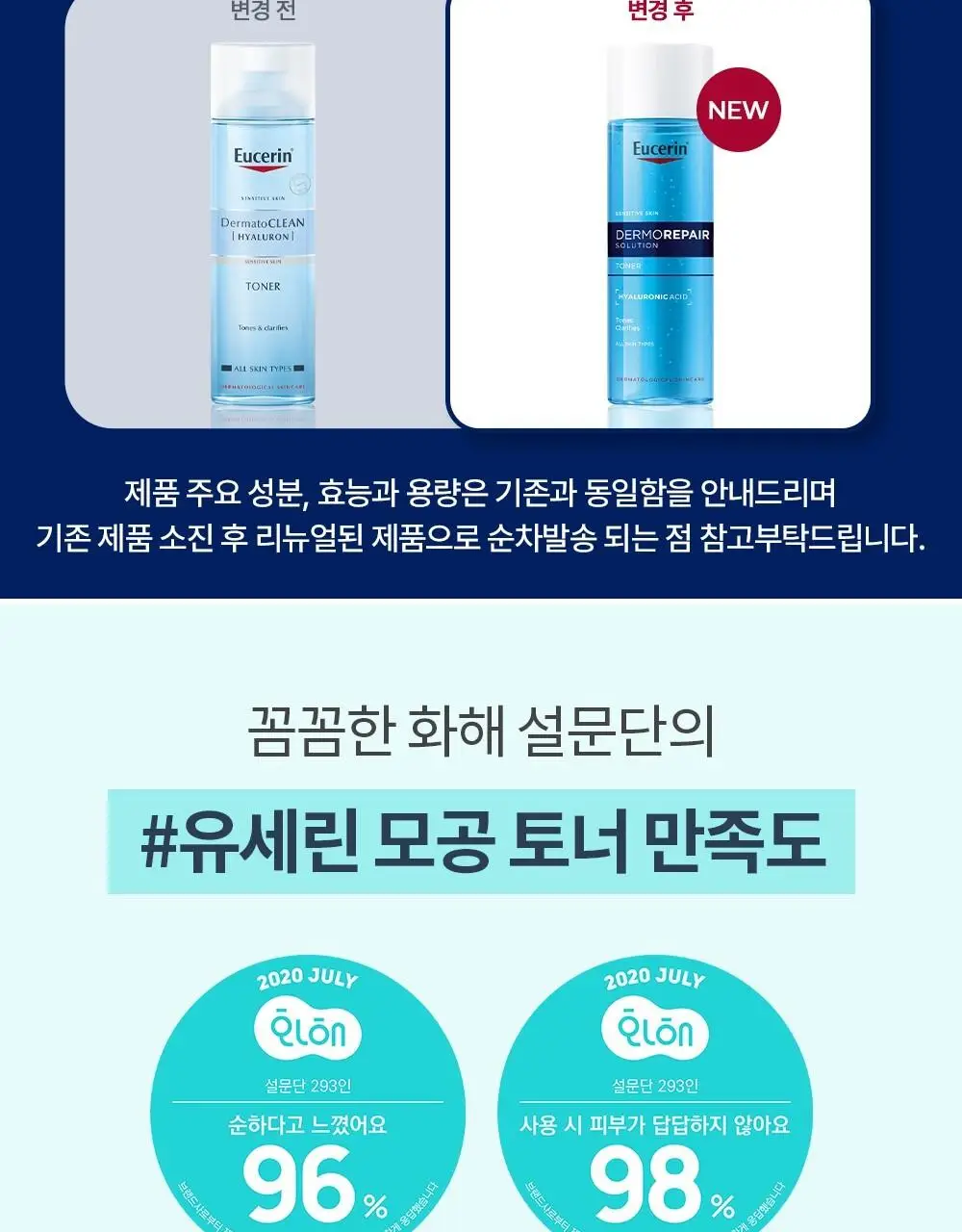 [1+1/모공케어] 유세린 더모리페어 솔루션 토너 200ml 더블 기획 (200ml+200ml) 상세페이지 3